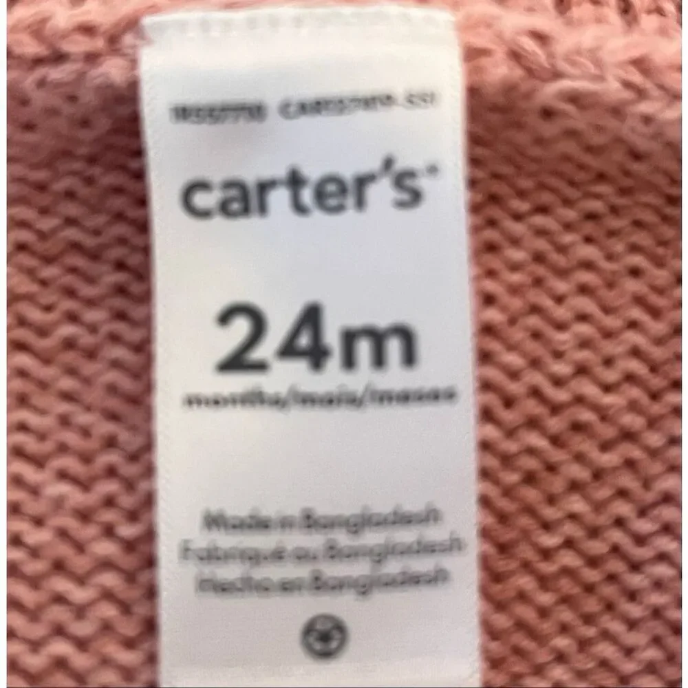 Carter’s Ruffled Bunny Sweater Girls Size 24 Months